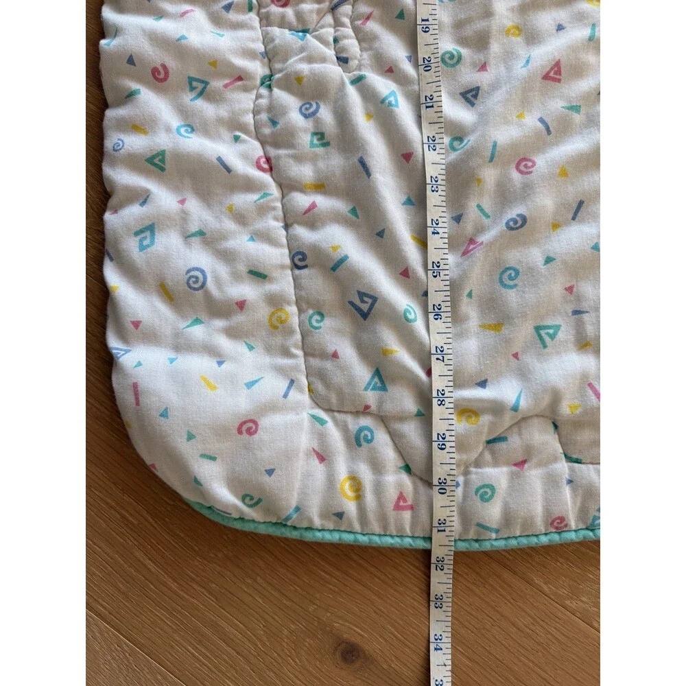 Vtg Gerber Baby Crib Quilted Comforter Pastel Mom & Baby Zoo Animals USA HTF